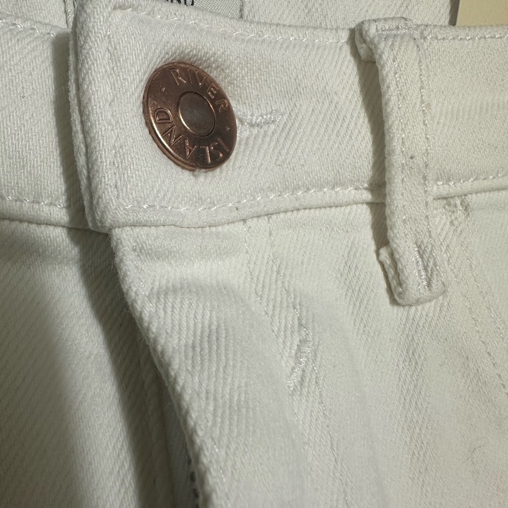 River Island White Skinny Jumpsuit with High-Waist Design - Picture 4 of 7